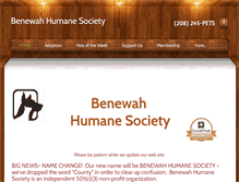 Tablet Screenshot of benewahhumanesociety.org